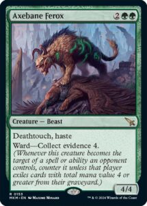 Axebane Ferox, a new card from MTGMKM.