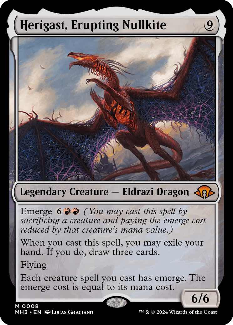 Herigast, Erupting Nullkite, a new card from Modern Horizons 3.