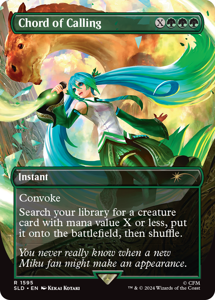 Chord of Calling, a reprinted card from Secret Lair x Hatsune Miku: Digital Sensation, a new Secret Lair drop for the Summer.