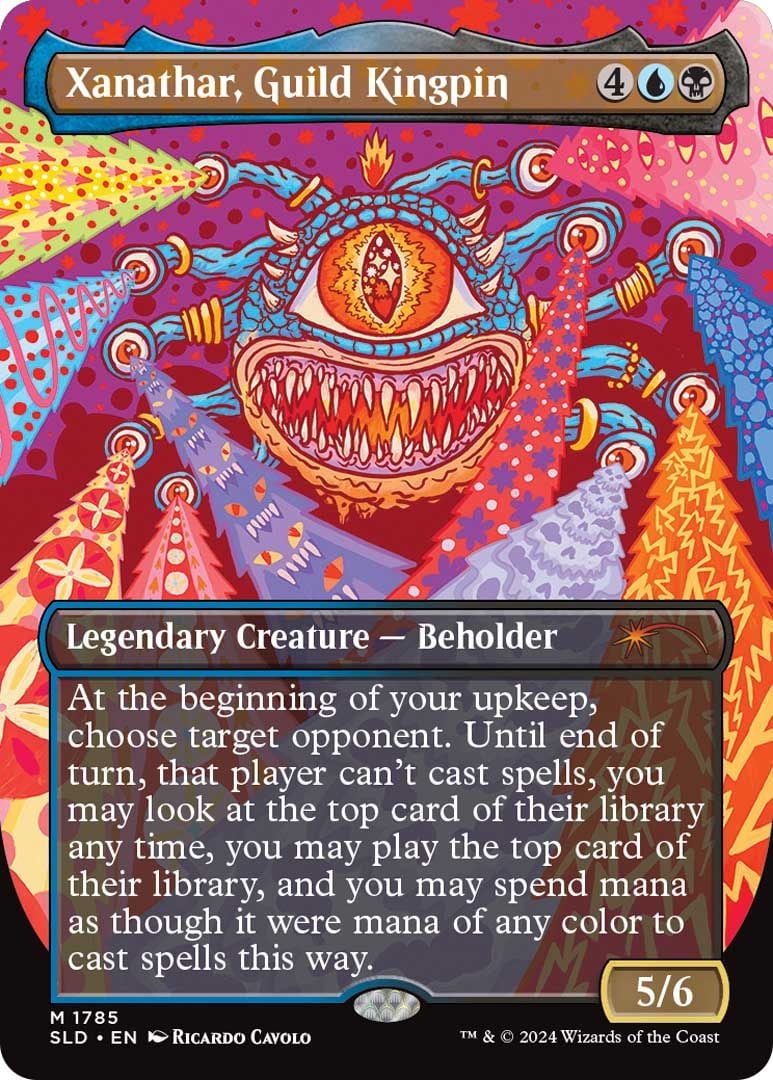 Xanathar, Guild Kingpin, a card from the Death is in the Eyes of the Beholder I drop for Secret Lair.