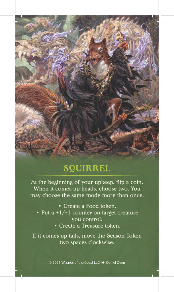 The Squirrel Animal Party card, for use during the BLB Commander Party.