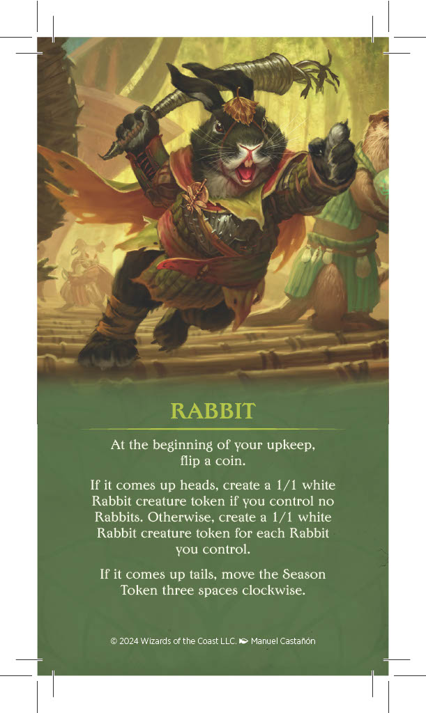 The Rabbit Animal Party card, for use during the BLB Commander Party.