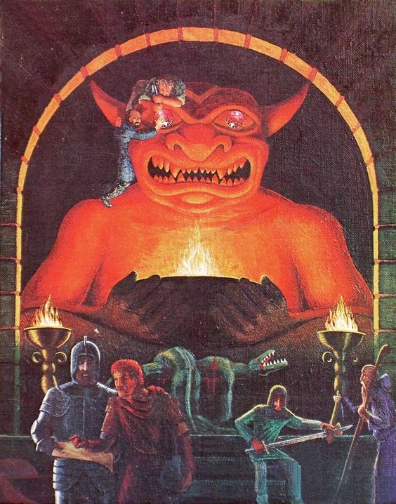 The art for the Advanced Dungeons & Dragons Player's Handbook from 1978, to be used on the card Faithless Looting. Illustrated by Dave Trampier for Dungeons & Dragons.