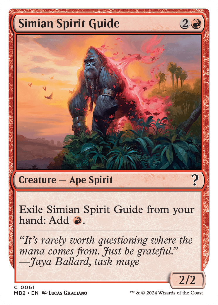 Simian Spirit Guide, an MB2 card in a white-border treatment.