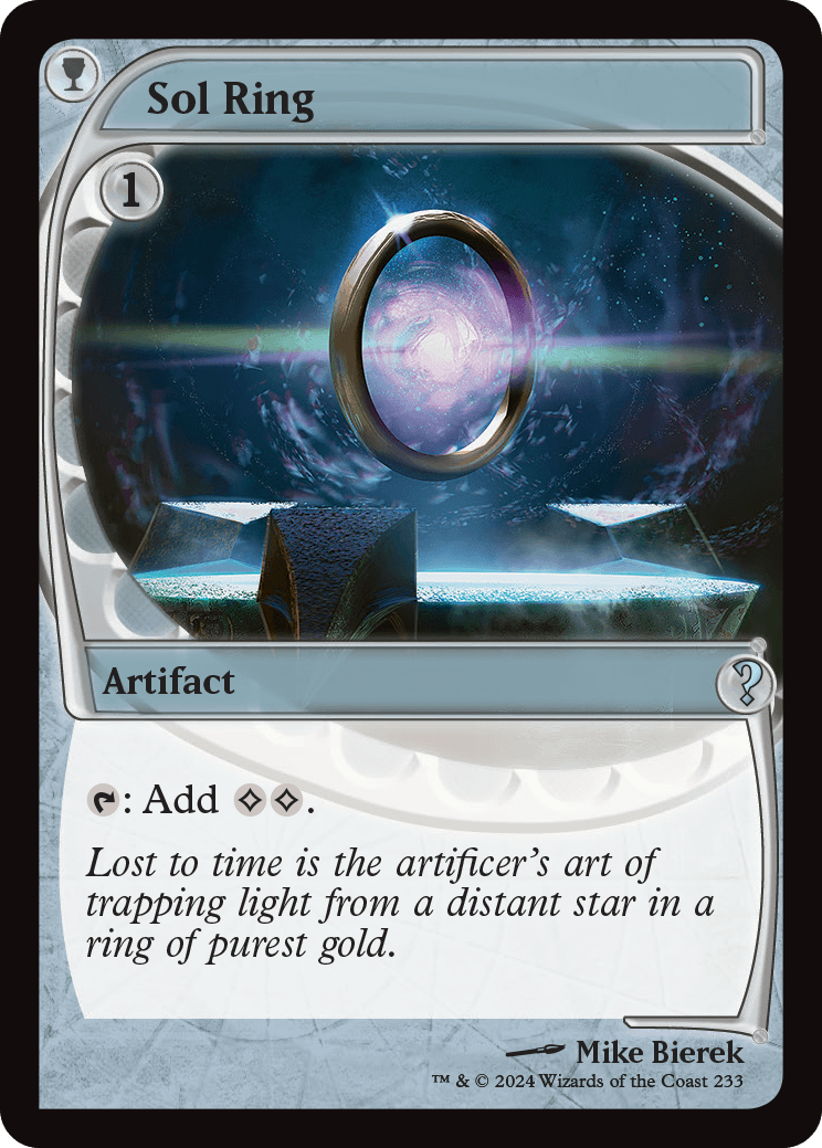 Sol Ring, a reprinted "Futureshifted" card from Mystery Booster 2.