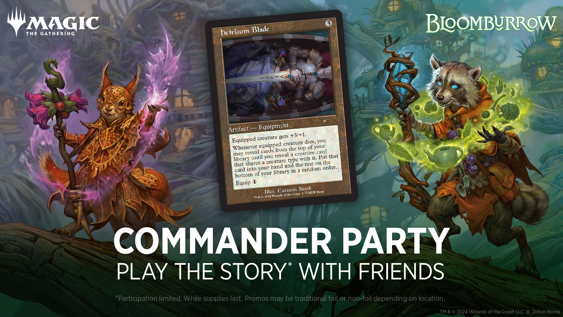 The first of two Commander Party events for Bloomburrow is happening between August 16th and August 22nd.