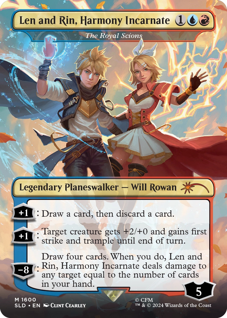 Len and Rin, Harmony Incarnate, a reskin of The Royal Scions from Throne of Eldraine.