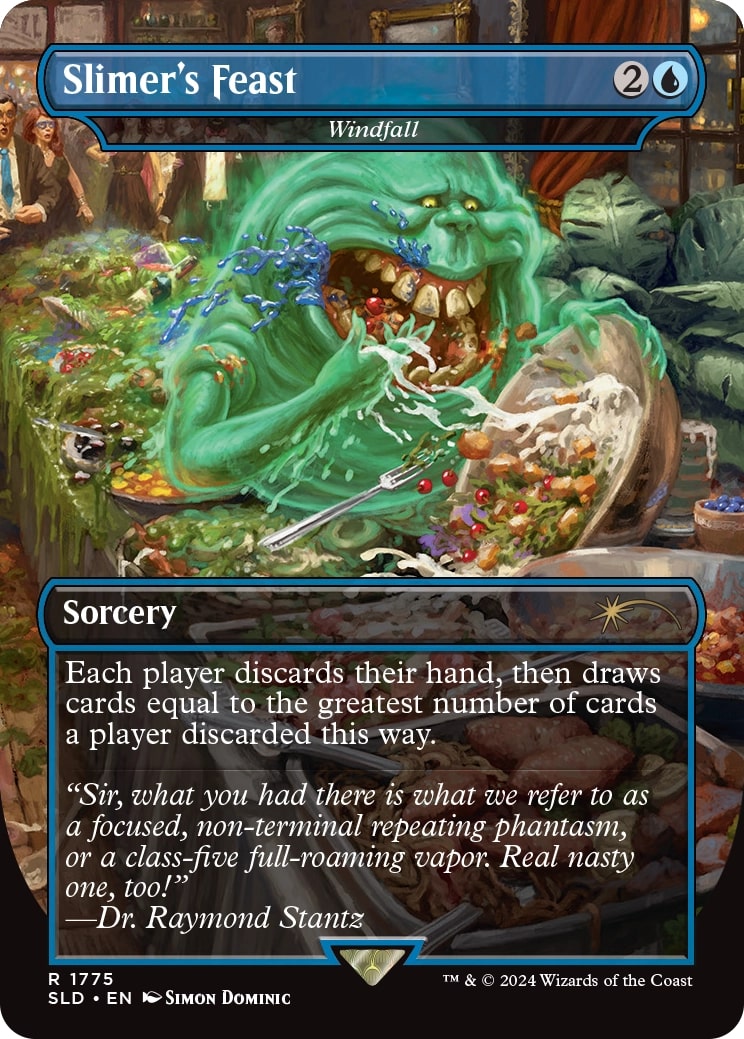 Slimer's Feast, a reskin of Windfall from Urza's Saga.