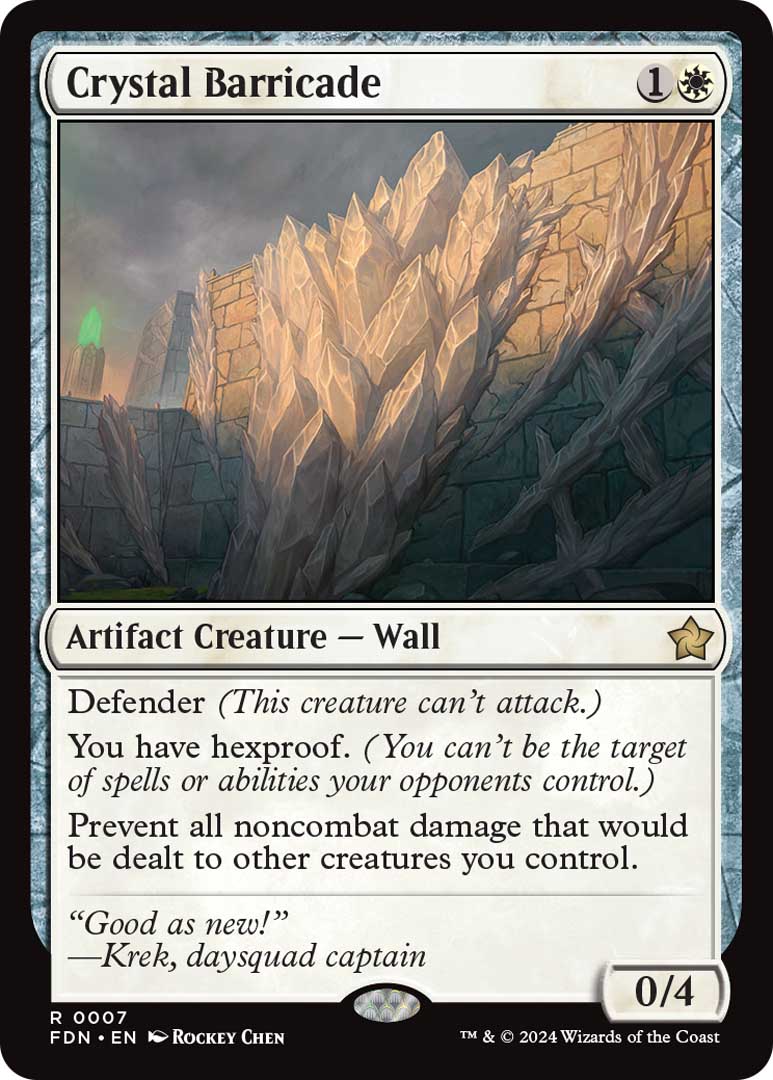 Crystal Barricade, one of the new cards revealed at MagicCon Vegas for Foundations.