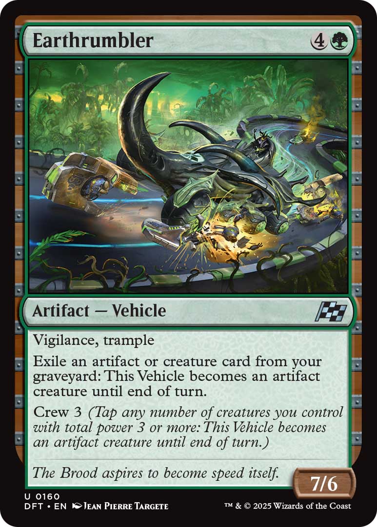 Earthrumbler, a new card from Aetherdrift, out February 2025.