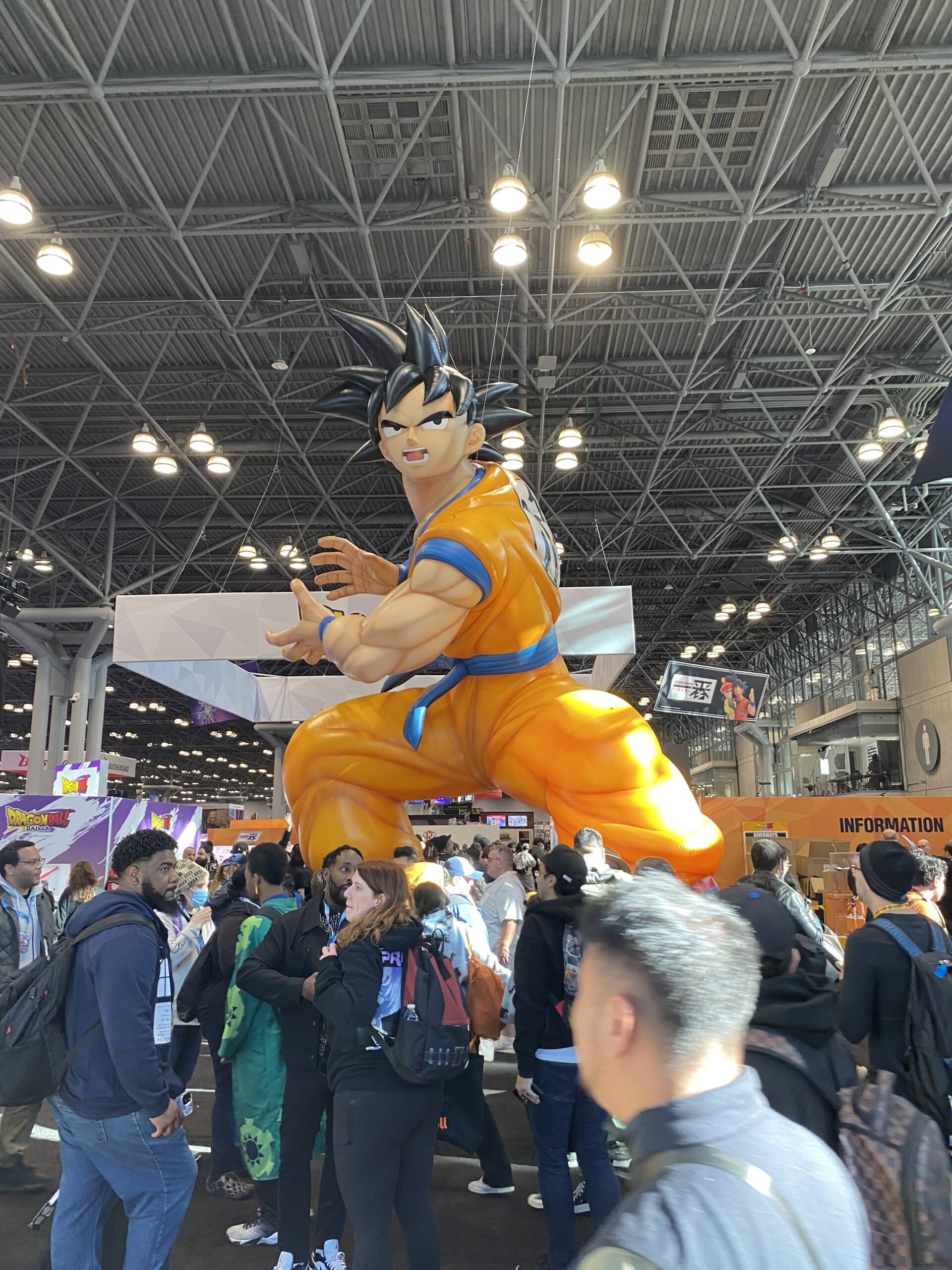 A gigantic statue of Goku from Dragonball Z greeted conventiongoers as they entered the 3rd floor space. Photo credit: Josh Nelson