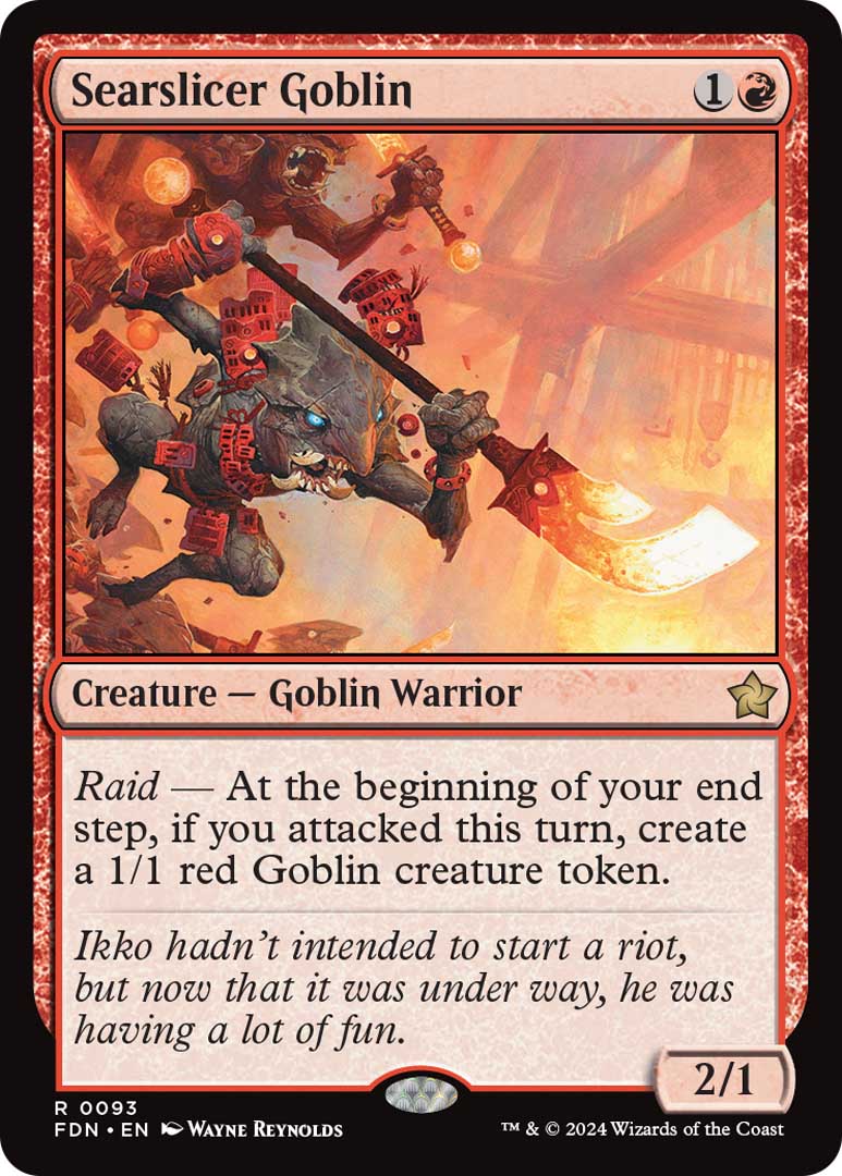 Searslicer Goblin, one of the new cards revealed at MagicCon for Foundations.