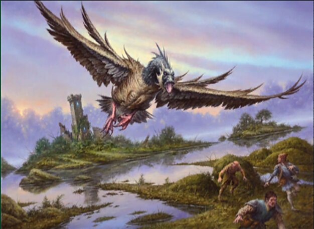 Fantasy illustration of a giant goose monster