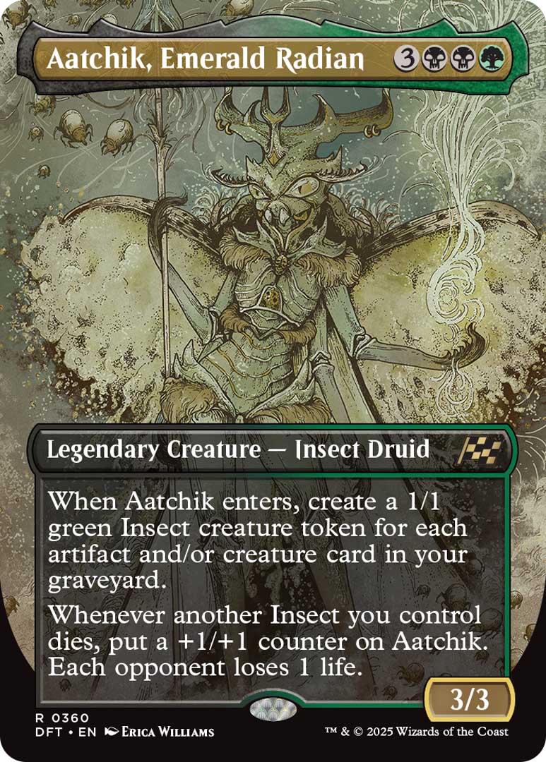 Aatchik, Emerald Radian, an Aetherdrift borderless card.