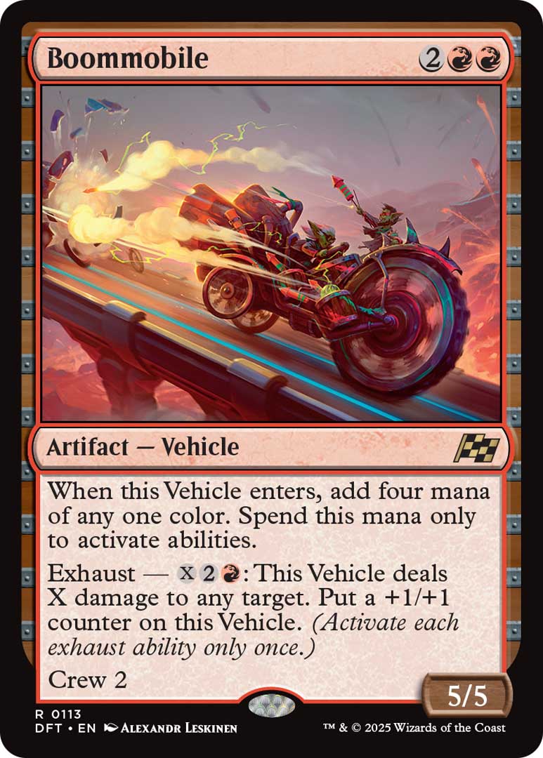 Boommobile, one of the new cards from MTGDFT.