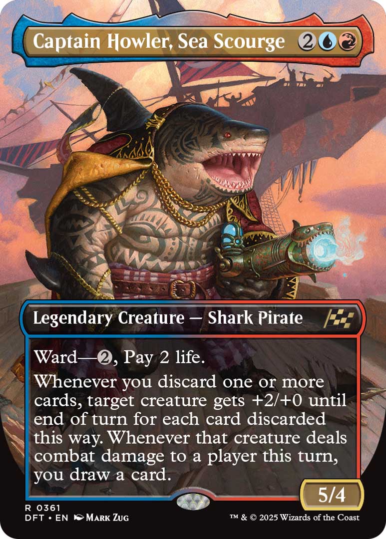 Captain Howler, Sea Scourge, an Aetherdrift borderless card.