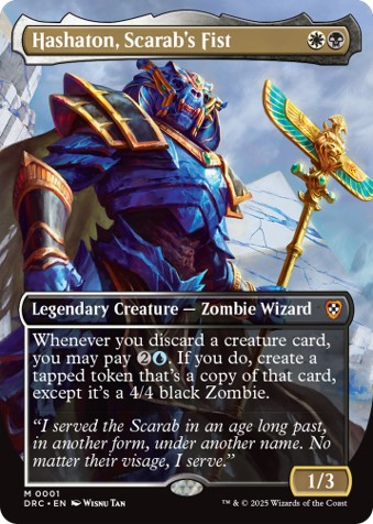 Hashaton, Scarab's Fist, a new card from the Aetherdrift Commander precon "Eternal Might".