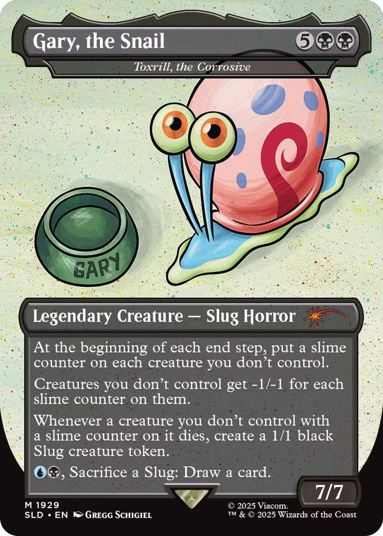 Gary, the Snail, a reskin of Toxrill, the Corrosive. Illustrated by Gregg Schigiel.