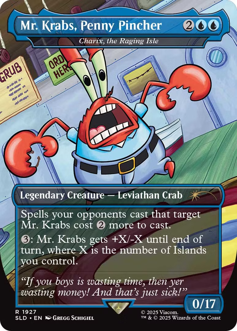 Mr. Krabs, Penny Pincher, a reskin of Charix, the Raging Isle. Illustrated by Gregg Schigiel.